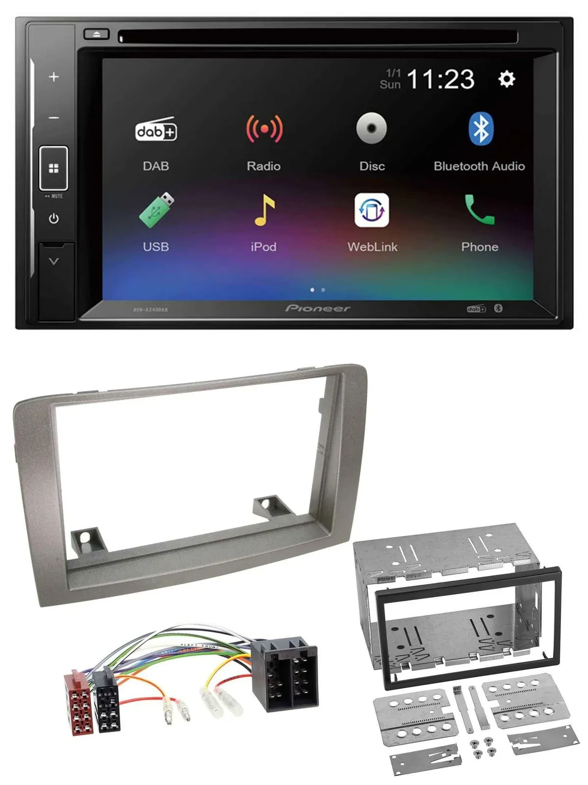 Pioneer Bluetooth MP3 USB 2DIN DAB DVD Autoradio für Lancia Musa (2004-2012)