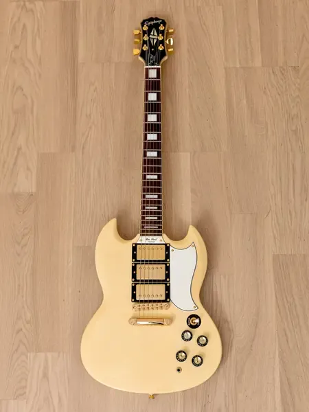 Электрогитара Epiphone Les Paul SG Custom G-400 HHH Seymour Duncan Antique Ivory w/case Korea 1999