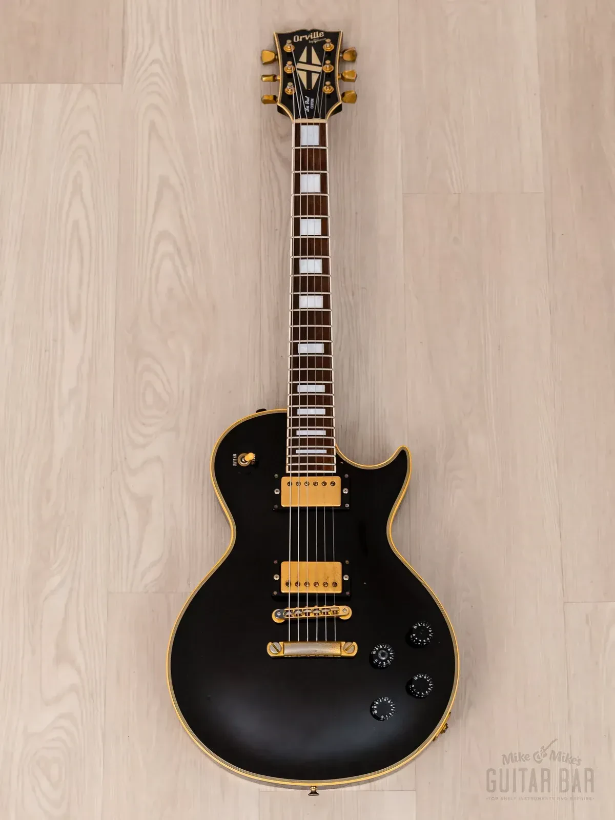 Электрогитара Orville Les Paul Custom LPC-EB HH Ebony w/gigbag Japan 1989