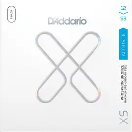 Струны для акустической гитары D'Addario XS 80/20 Bronze Coated 12-53 (3 упаковки)