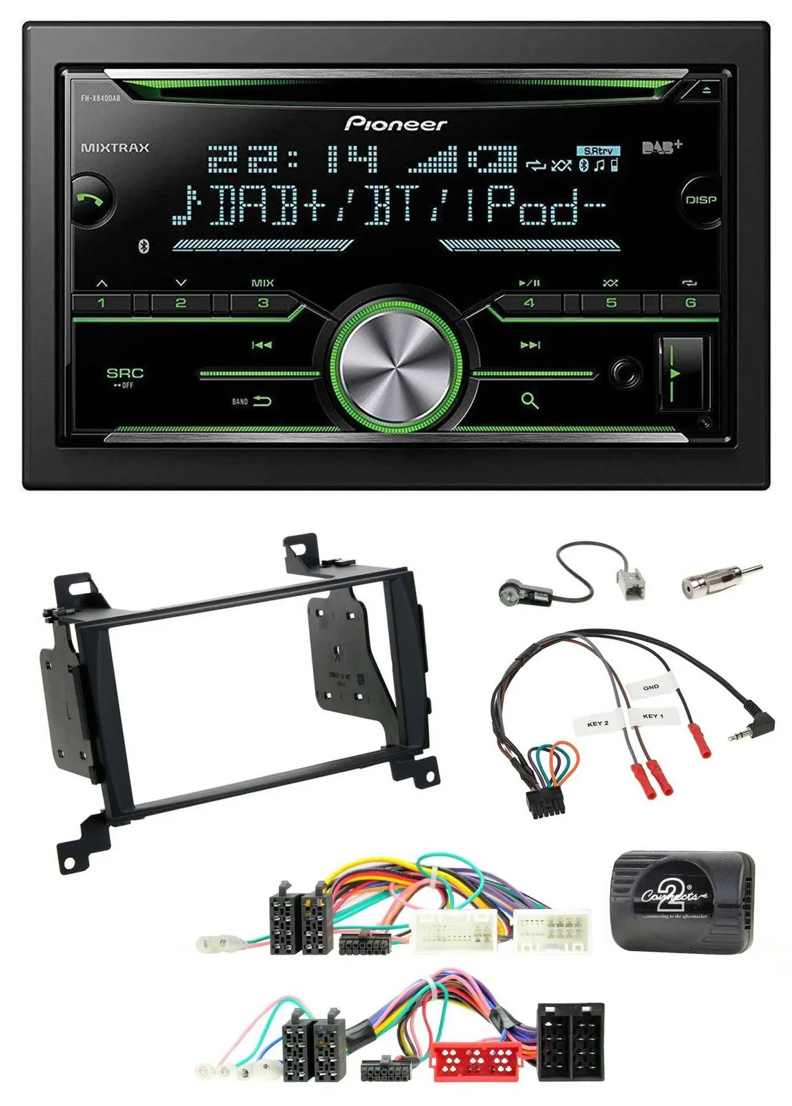 Автомагнитола Pioneer 2DIN Bluetooth, CD, DAB, USB для Hyundai Santa Fe (2010–2020)
