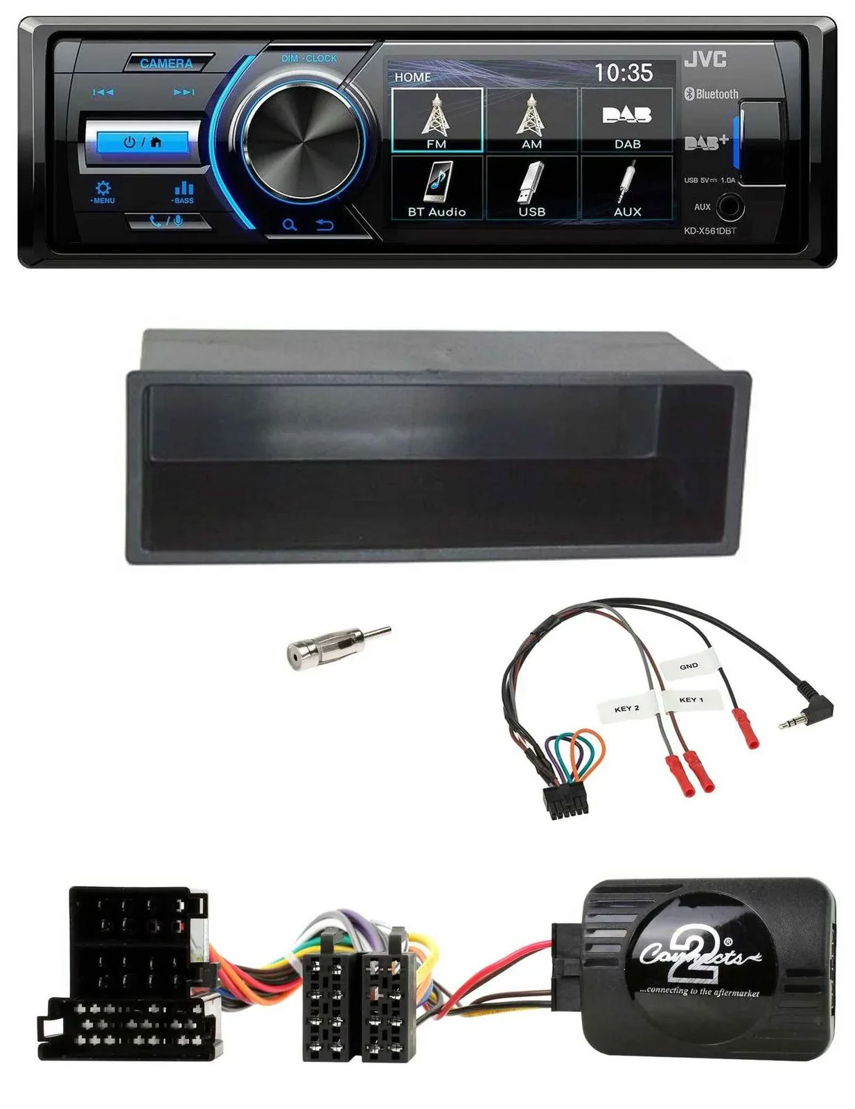 JVC Bluetooth Lenkrad USB DAB Autoradio für VW Passat Golf IV Polo schwarz