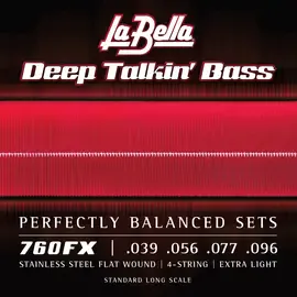 Струны для бас-гитары La Bella 760FX Deep Talkin’ Bass Flats Extra Light 39-96