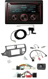 Pioneer 2DIN Lenkrad DAB USB CD Bluetooth Autoradio für Kia Rio 11-15 UB anthraz