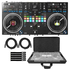 DJ-контроллер с джогом Pioneer DDJ-REV7 Black с аксессуарами