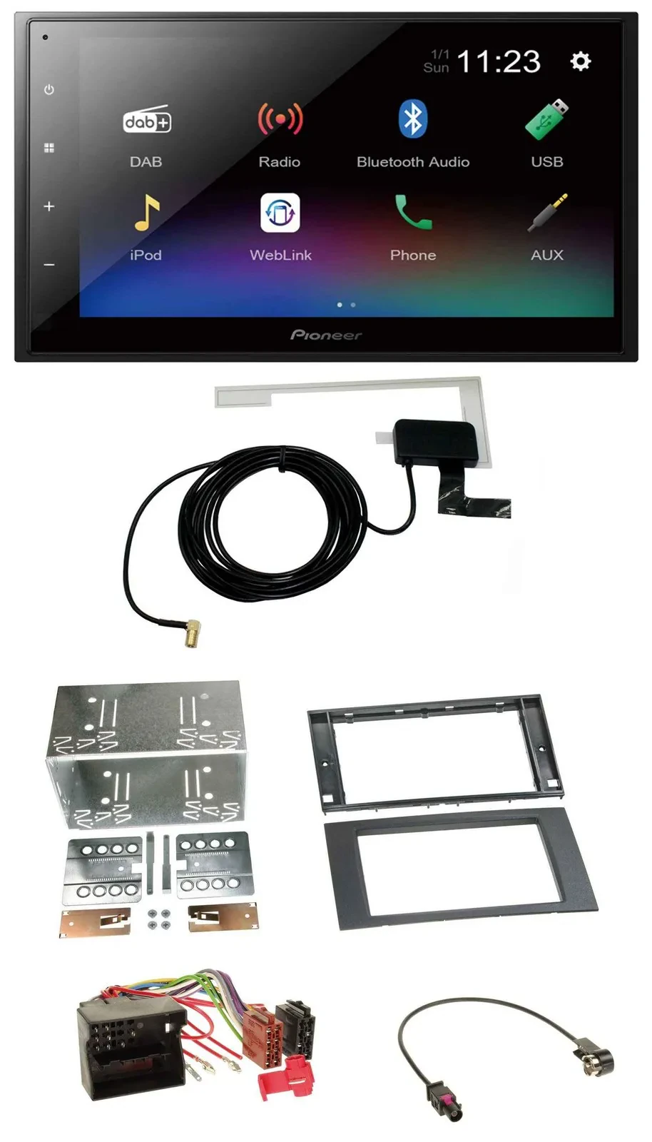 Pioneer DAB MP3 Bluetooth 2DIN USB Autoradio für Ford Focus C-Max S-Max Galaxy 0