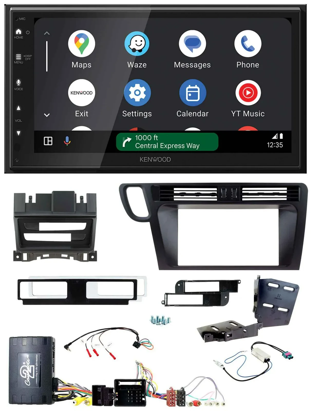 Автомагнитола Kenwood 2-DIN DAB, Bluetooth, USB для Audi Q5 (2008–2017), с адаптером управления с руля
