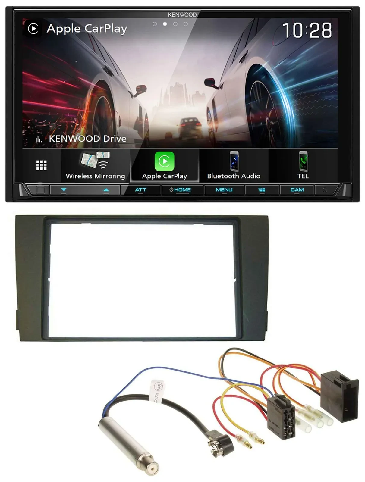 Kenwood MP3 2DIN USB DAB Bluetooth Autoradio für Audi A6 C5 2001-2005 ISO