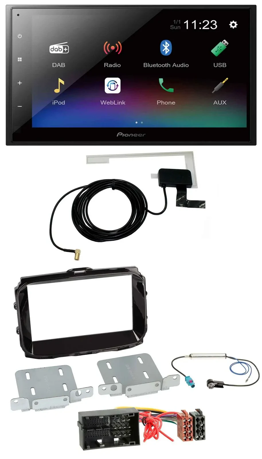 Автомагнитола Pioneer 2-DIN, DAB, MP3, Bluetooth, USB для Alfa Giulietta (с 2013, 940 Faceli)