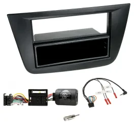 Einbauset Lenkradadapter DIN Autoradio für Seat Altea Toledo 2004-2009 schwarz