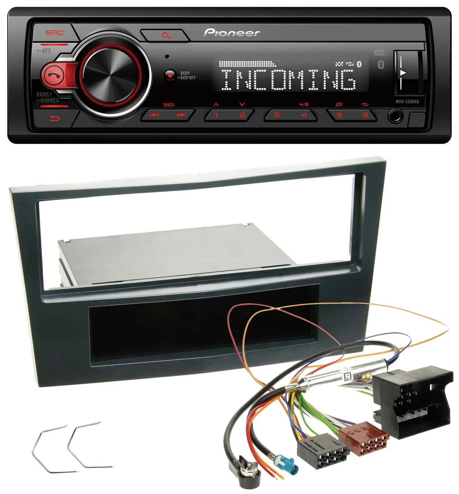 Pioneer Bluetooth USB DAB MP3 Autoradio für Opel Corsa D ab 2005 Stealth Schwarz