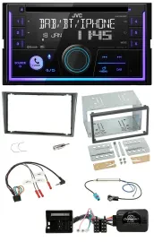 JVC Lenkrad USB 2DIN DAB Bluetooth CD Autoradio für Opel Corsa C 2004-2006 alu