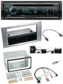 Автомагнитола Kenwood Bluetooth DAB USB CD для Ford Kuga 2008–2012 серебристый