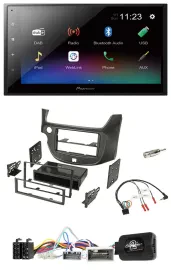 Автомагнитола для Honda Jazz Pioneer 2-DIN USB Bluetooth DAB темно-серый, совместима с кнопками на руле