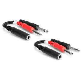 Коммутационный кабель Hosa Technology 2x Stereo 1/4" Female to Two 1/4" Mono Male Y-Cable 6" #YPP136 2
