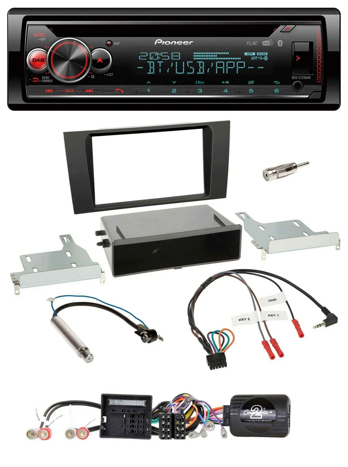 Автомагнитола Pioneer DAB/CD/Bluetooth/USB для Audi A4 (2000–2001)