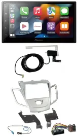 Автомагнитола Pioneer 2 DIN MP3 USB Bluetooth DAB для Ford Fiesta (2010–2017) серебристая