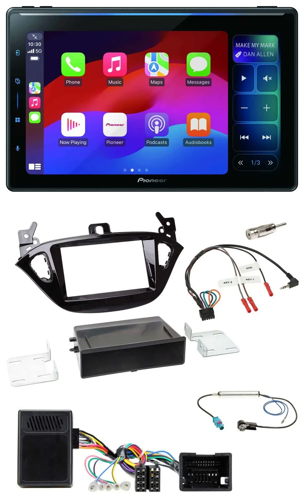 Pioneer Bluetooth DAB Lenkrad USB Autoradio für Opel Adam ab 2013 Corsa E Ablage