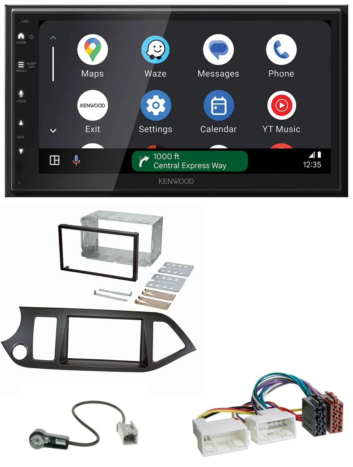 Автомагнитола для Kia Picanto Kenwood 2DIN DAB, Bluetooth, USB, MP3 (с 2011, Start-Stop)