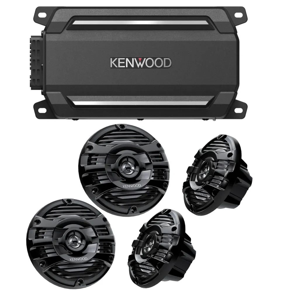 Kenwood KAC-M5024BT Class D M Series Marine Amplifier w/ 6.5" Coaxial Speakers