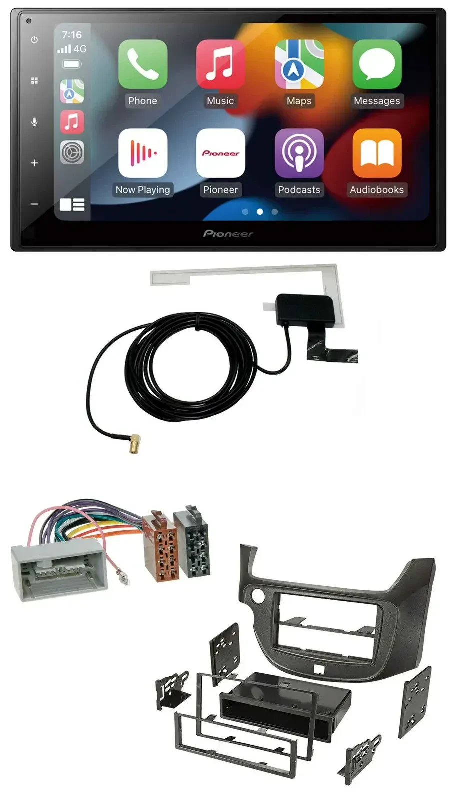 Автомагнитола для Honda Jazz (с 2009 г.) Pioneer 2 DIN, MP3, USB, Bluetooth, DAB, темно-серая