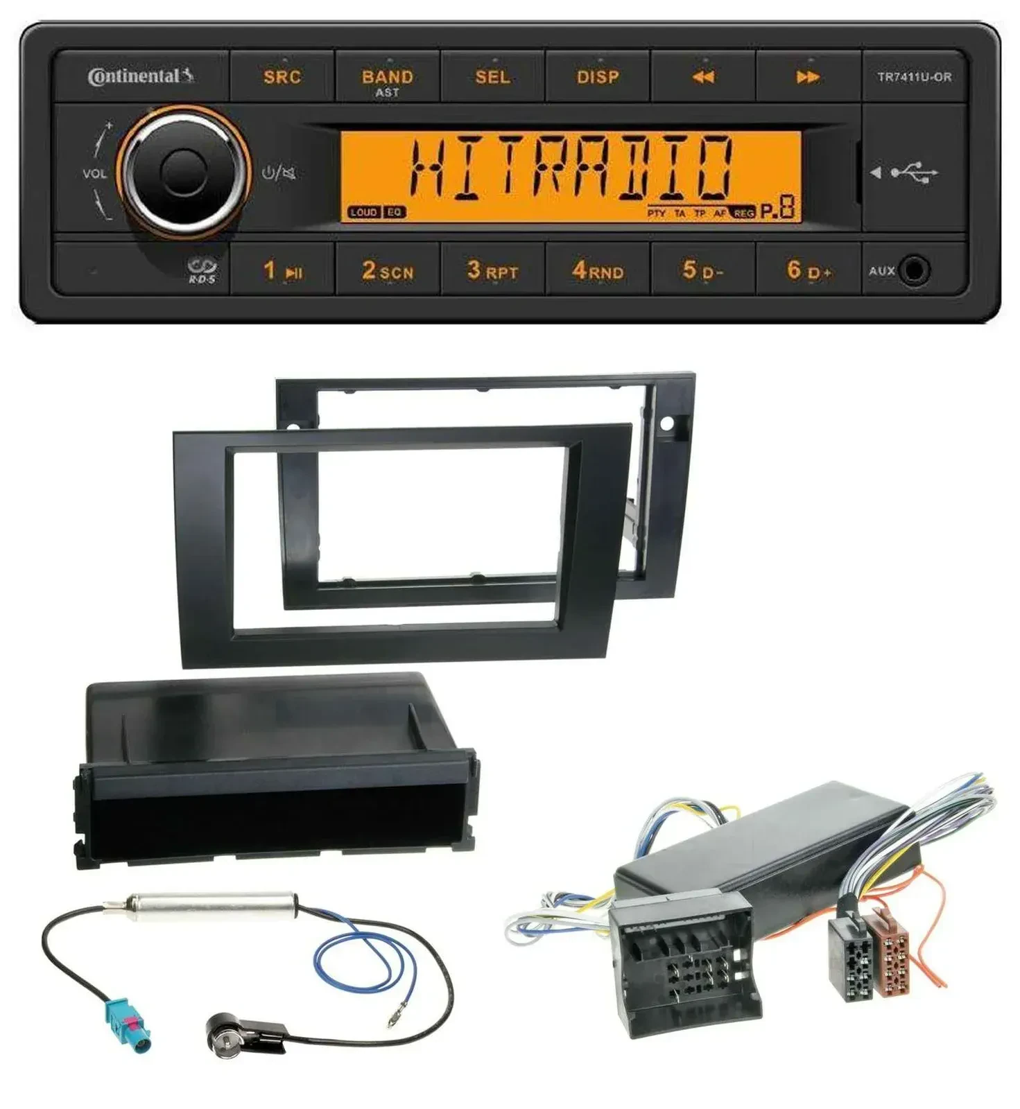 Continental 1DIN USB AUX MP3 Autoradio für Audi A4 04-08 B7 Symphony Bose Aktivs