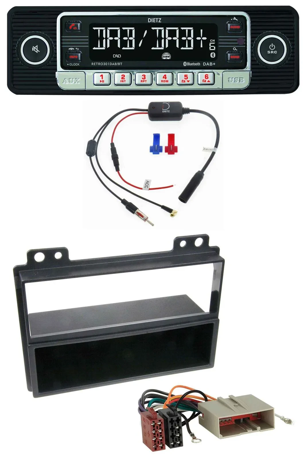 Dietz MP3 DAB Bluetooth USB Autoradio für Ford Fiesta 03-05 Fusion 02-05