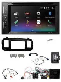 Pioneer Bluetooth Lenkrad USB 2DIN DAB DVD Autoradio für Citroen Jumpy Spacetour