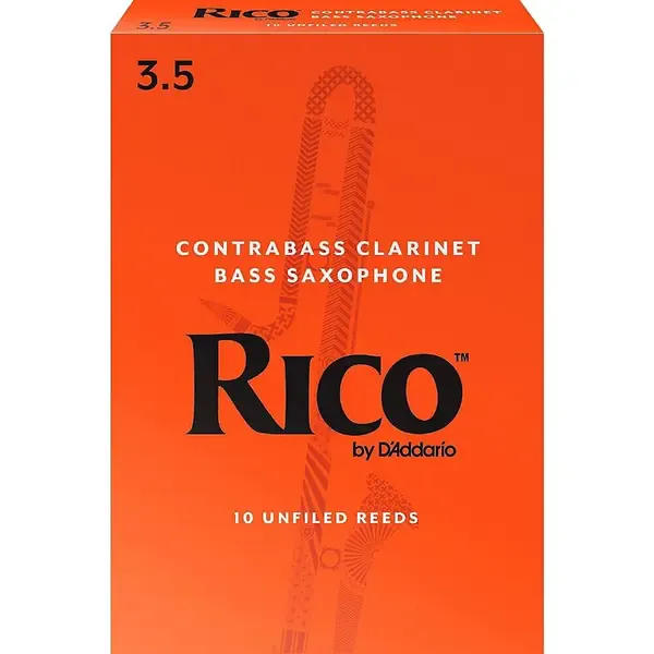 Трость для кларнета Rico Contra-Alto/Contrabass Clarinet Reeds Box of 10 Strength 3.5