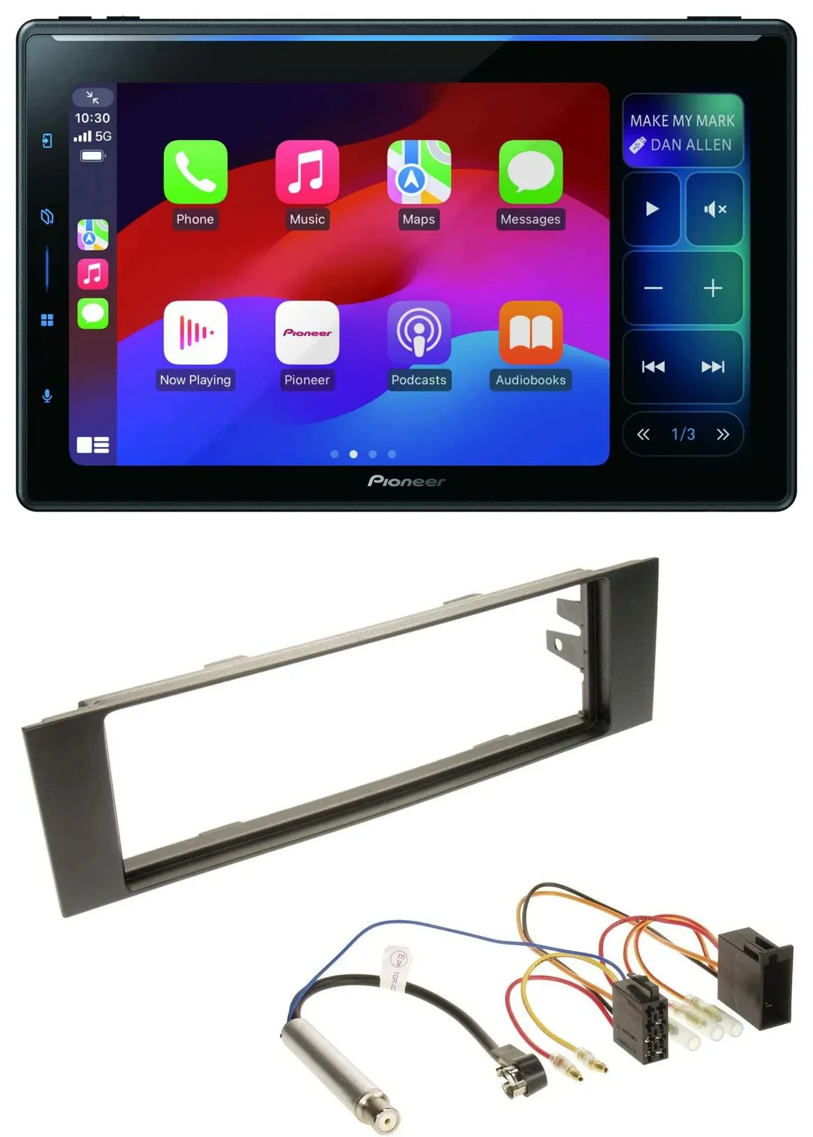 Pioneer Bluetooth DAB MP3 USB Autoradio für Audi A3 (8P, 03-06) - ISO