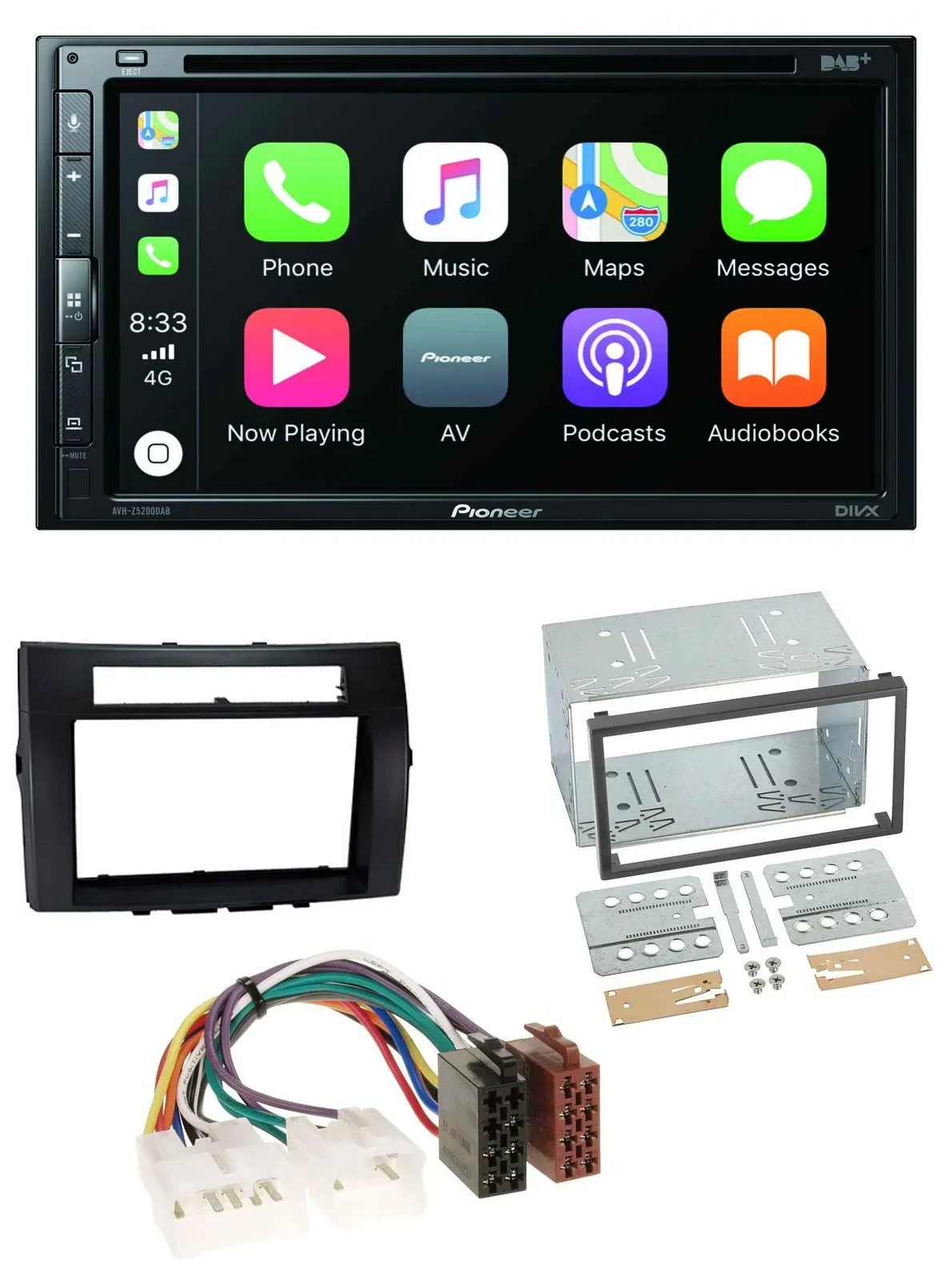 Pioneer DVD 2DIN MP3 DAB Bluetooth USB Autoradio für Toyota Corolla 04-09 Verso