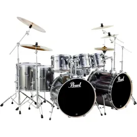 Pearl Export Double Bass 8-Piece Drum Set Smokey Chrome