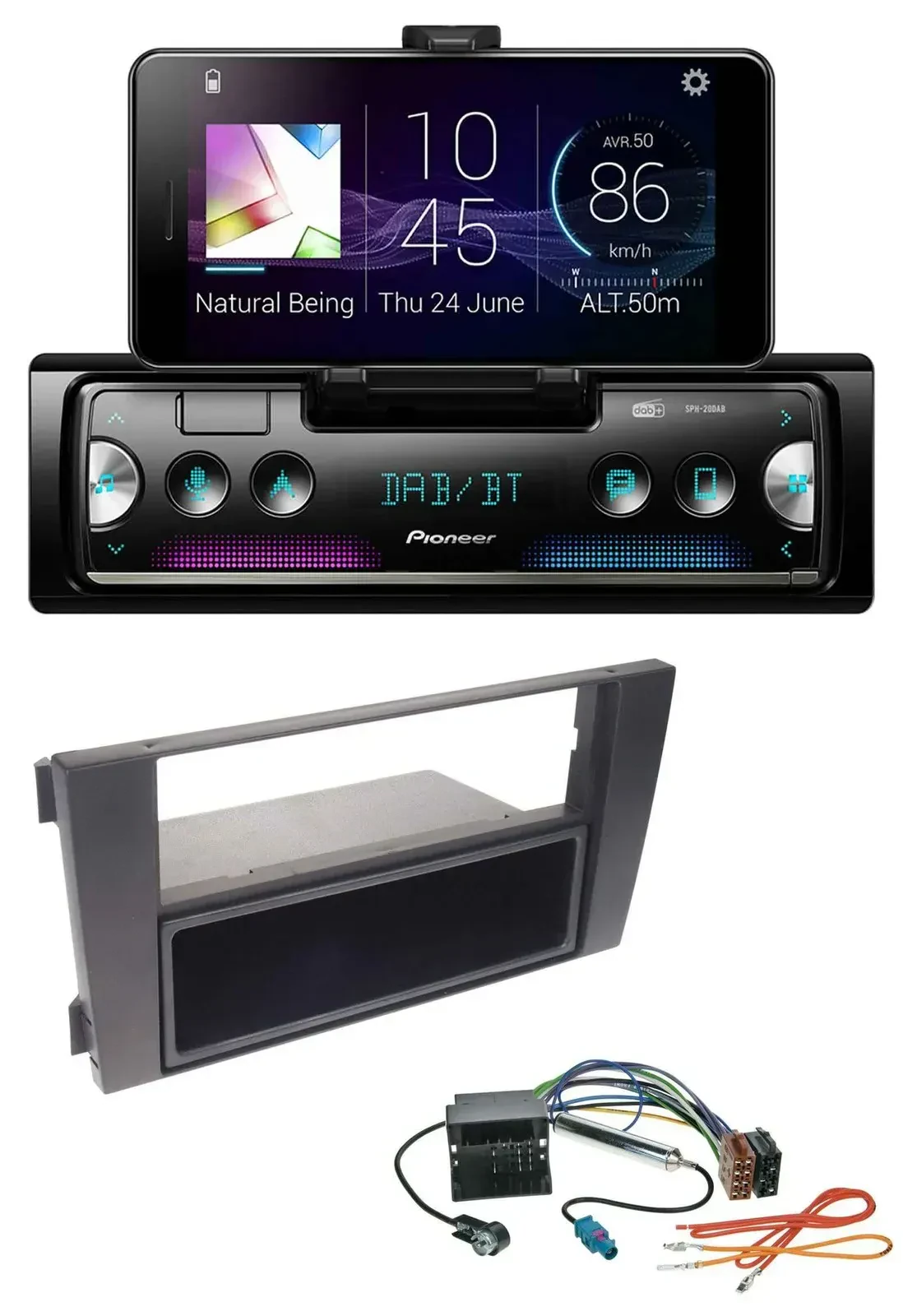 Автомагнитола Pioneer USB/MP3/Bluetooth/DAB для Audi A6 (2001-2005) C5, Quadlock