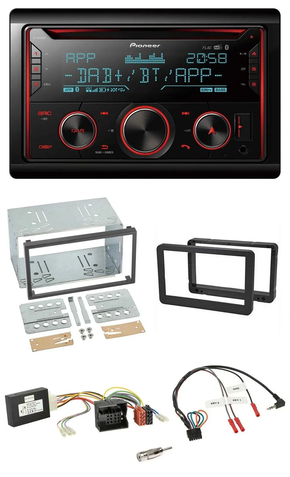 Pioneer 2DIN DAB Lenkrad Bluetooth USB CD Autoradio für Alfa Romeo Brera 159 Spi