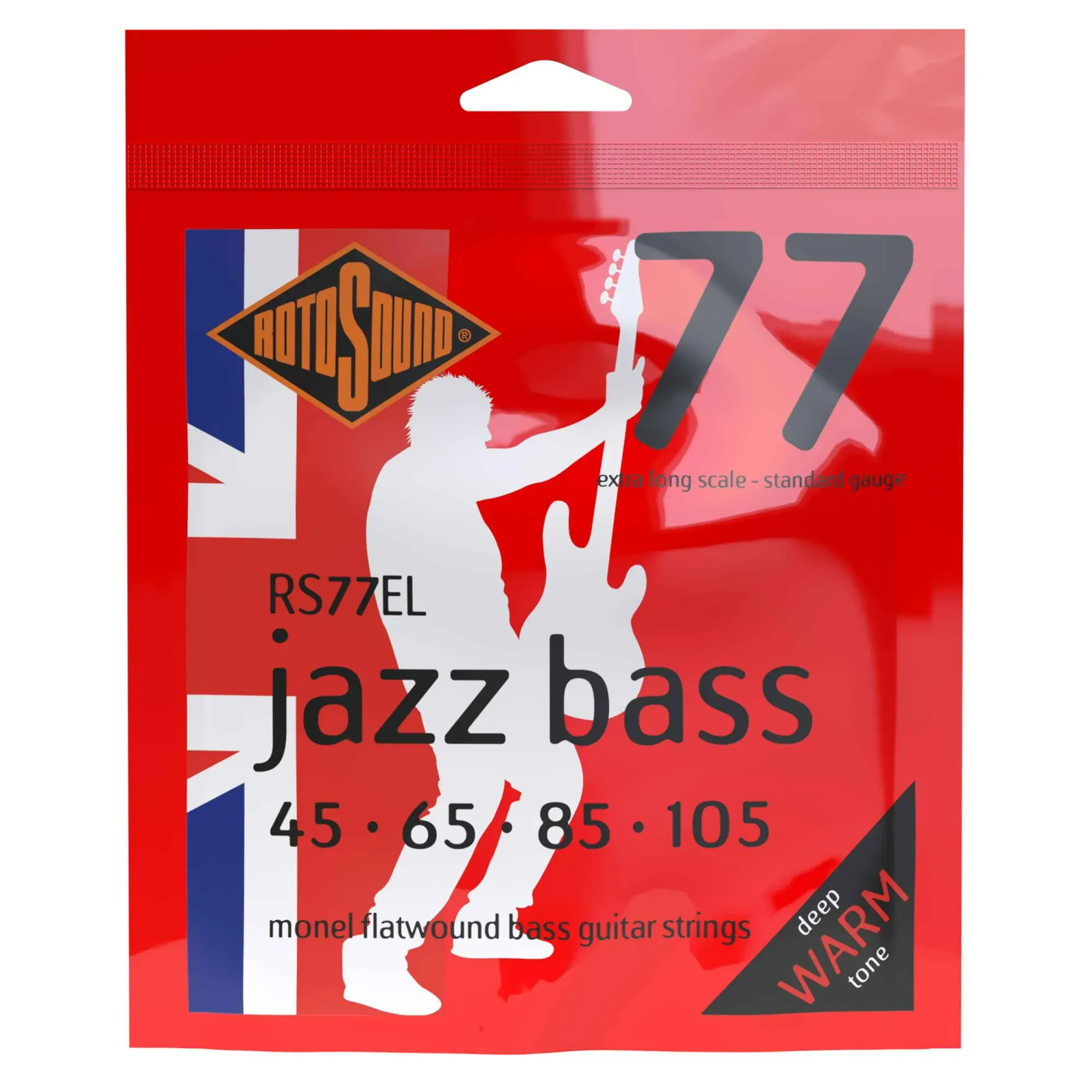 Струны для бас-гитары RotoSound RS77EL Monel Flatwound Jazz Bass 45-105