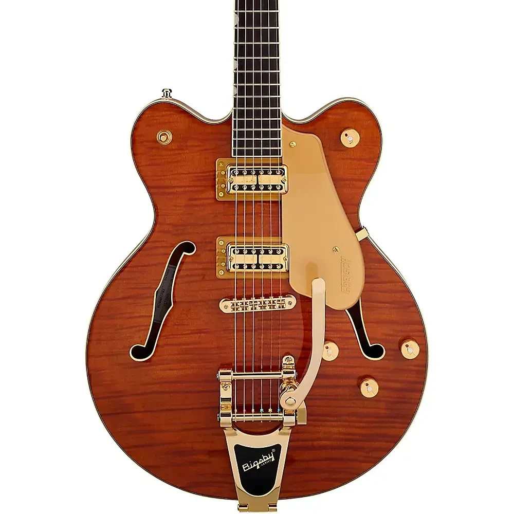 Электрогитара Gretsch Electromatic LTD Flame Okoume Broadkaster Double-Cut HH, Bigsby B70, 22 лада, мензура 24.6", цвет Roundup Orange