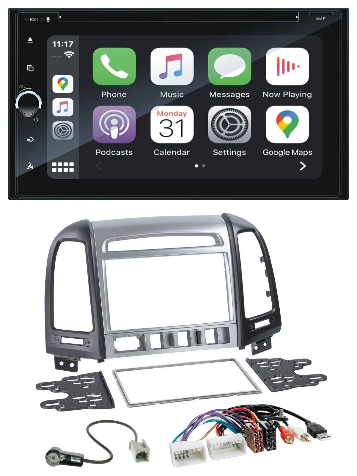 Автомагнитола для Hyundai Santa Fe Blaupunkt 2DIN Bluetooth DAB USB DVD MP3 AUX