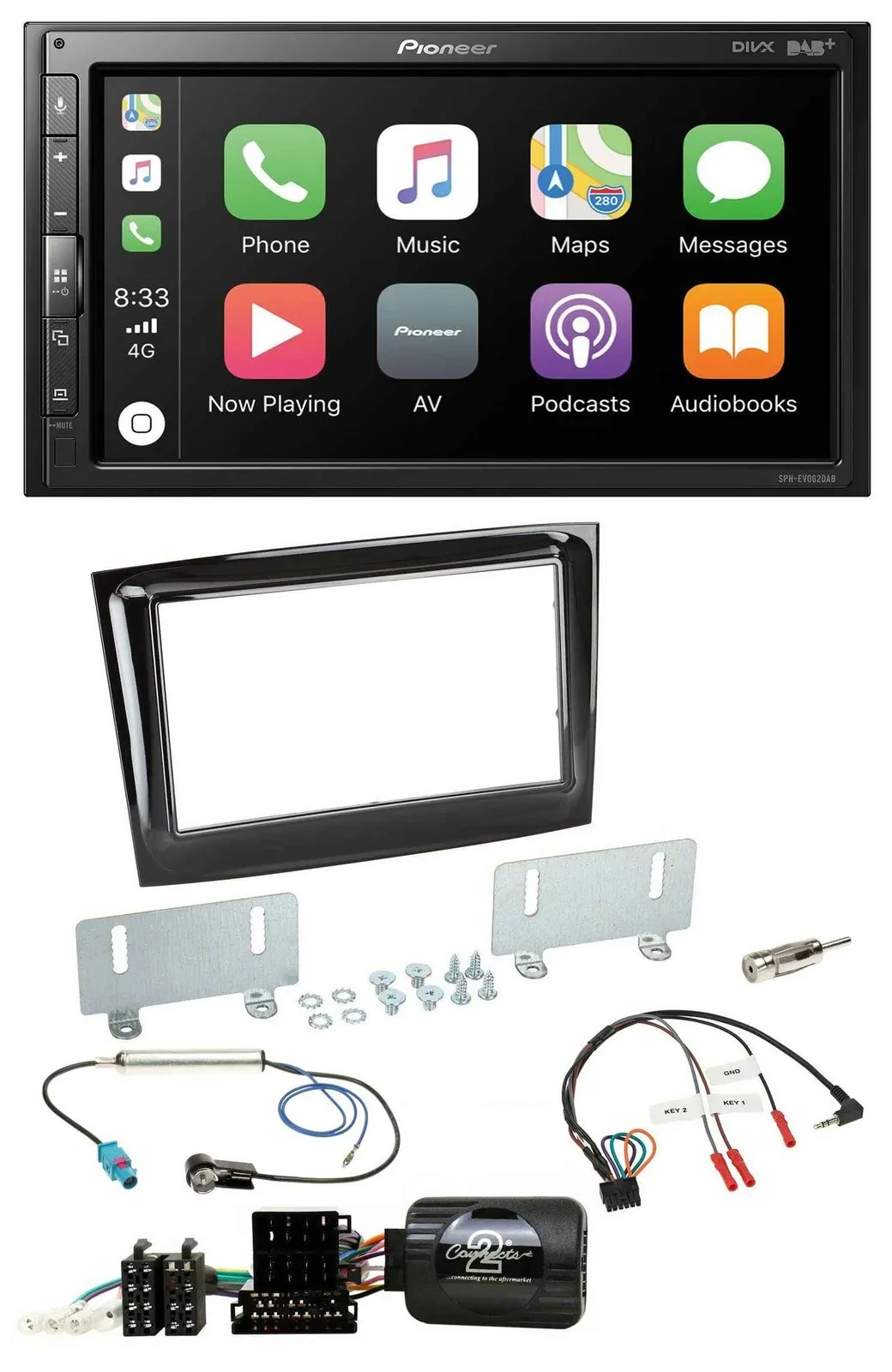 Автомагнитола для Fiat Doblo (с 2015) Pioneer 2 DIN, Bluetooth, USB, DAB