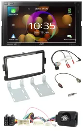 JVC DAB Lenkrad 2DIN Bluetooth USB Autoradio für Dacia Sandero ab 13 piano-schwa