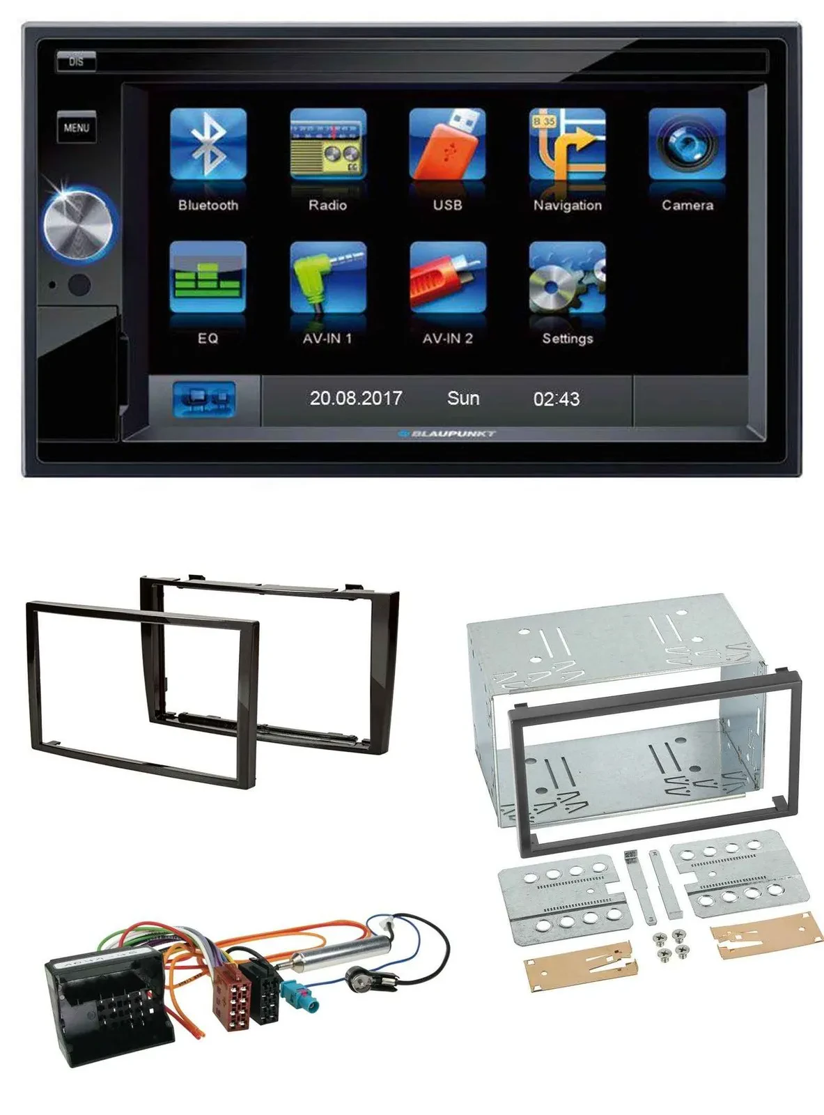 Автомагнитола для Peugeot 308 (2007–2009) Blaupunkt 2DIN Bluetooth USB AUX SD черная