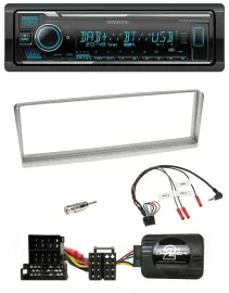 Kenwood Bluetooth Lenkrad DAB USB Autoradio für Alfa Romeo 156 2002-2003 silber
