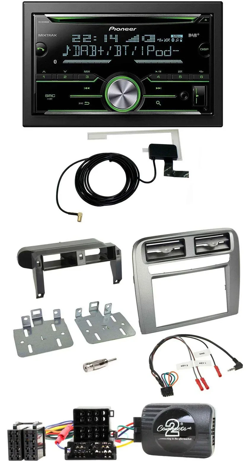 Pioneer CD USB Lenkrad Bluetooth 2DIN DAB Autoradio für Fiat GrandePunto 05-06 a