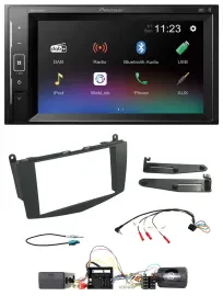 Pioneer DAB Lenkrad 2DIN Bluetooth USB Autoradio für Mercedes C W204 Aktivsystem