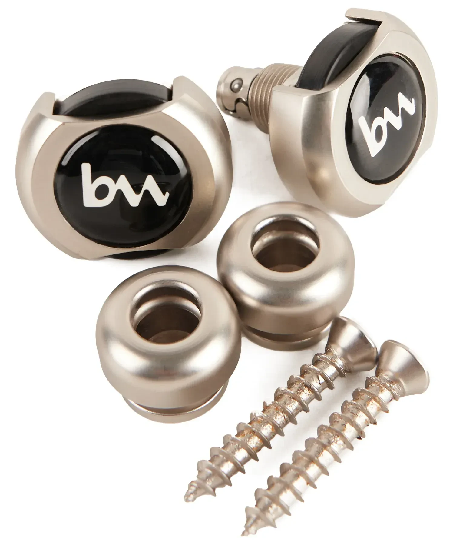 Крепление гитарного ремня bagandmusic AKSS51 Safety Locks Matte Silver (пара)