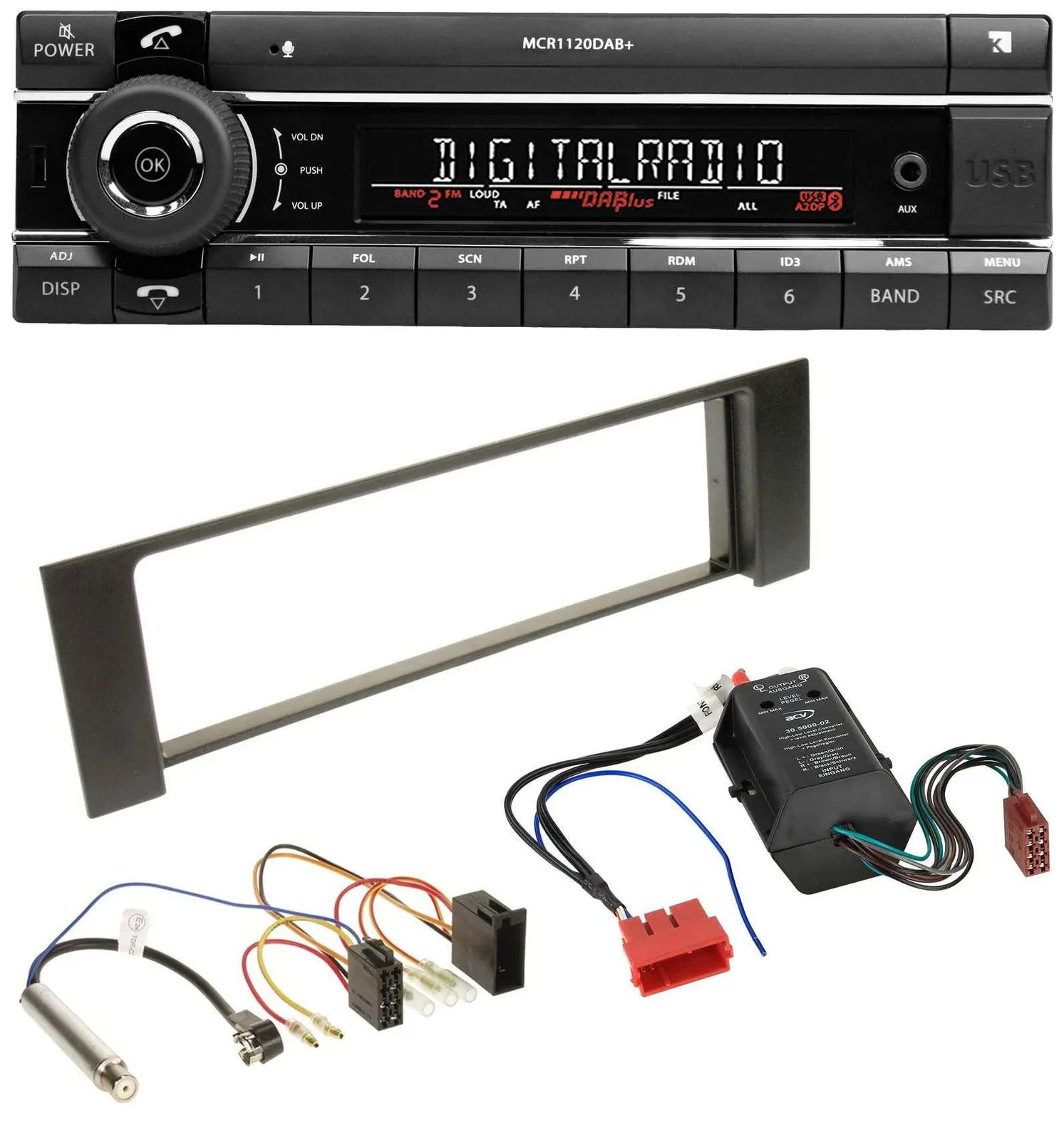 Kienzle Bluetooth MP3 USB DAB Autoradio für Audi A4 B6 00-04 Bose Aktivsystem Mi