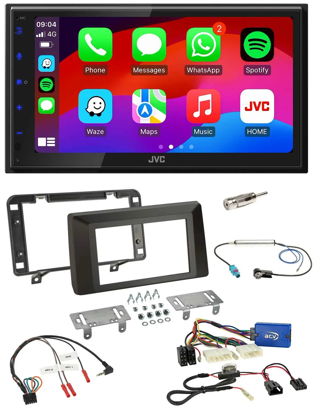 JVC Bluetooth USB Lenkrad 2DIN DAB Autoradio für Dacia Duster ab 2021