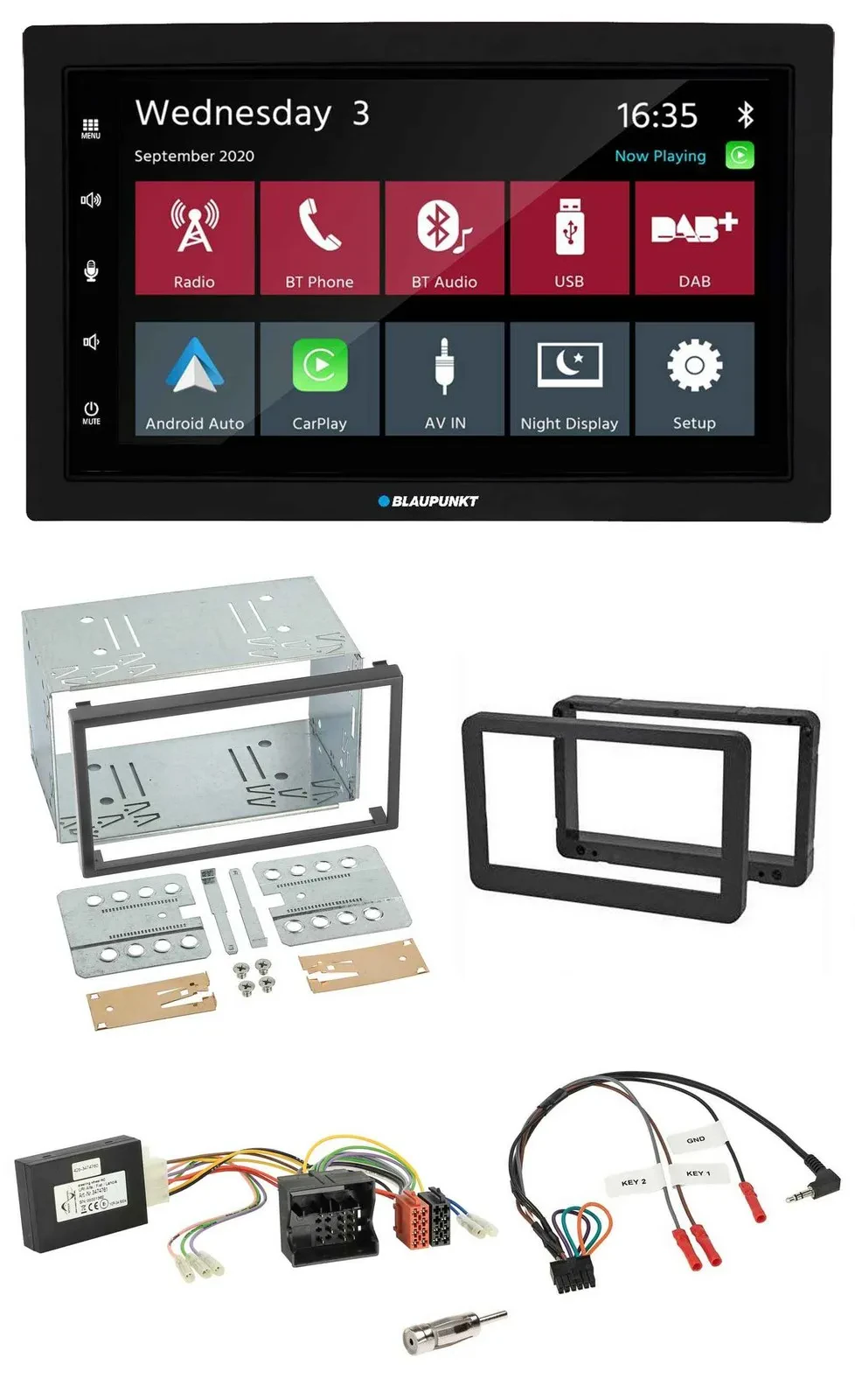 Blaupunkt DAB Bluetooth USB Lenkrad 2DIN Autoradio für Alfa Romeo Brera 159 Spid