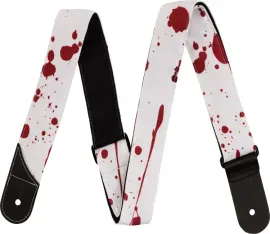 Jackson Guitars Blood Splatter Guitar Strap, White and Red, 2" Wide