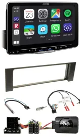 Автомагнитола Alpine Bluetooth USB DAB ISO для Audi A4 2000–2004 с поддержкой кнопок на руле