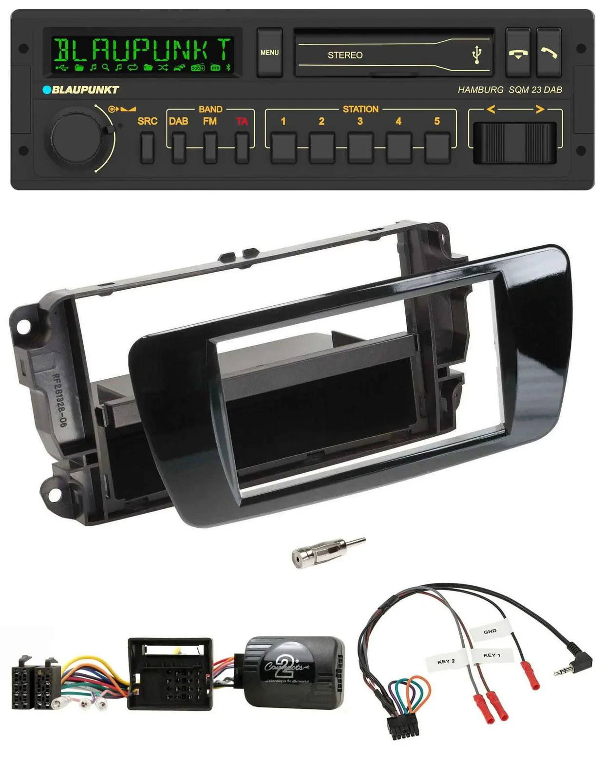 Blaupunkt USB DAB Bluetooth Lenkrad Autoradio für Seat Ibiza Klavierlack schwarz